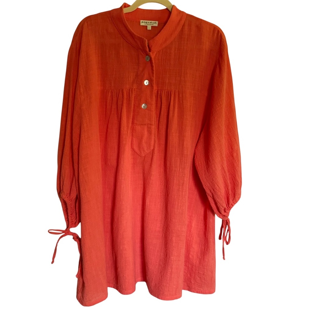 The Lady & The Sailor Billow Sleeve‎ Mini Dress Coverup Coral Size 1 XS-S